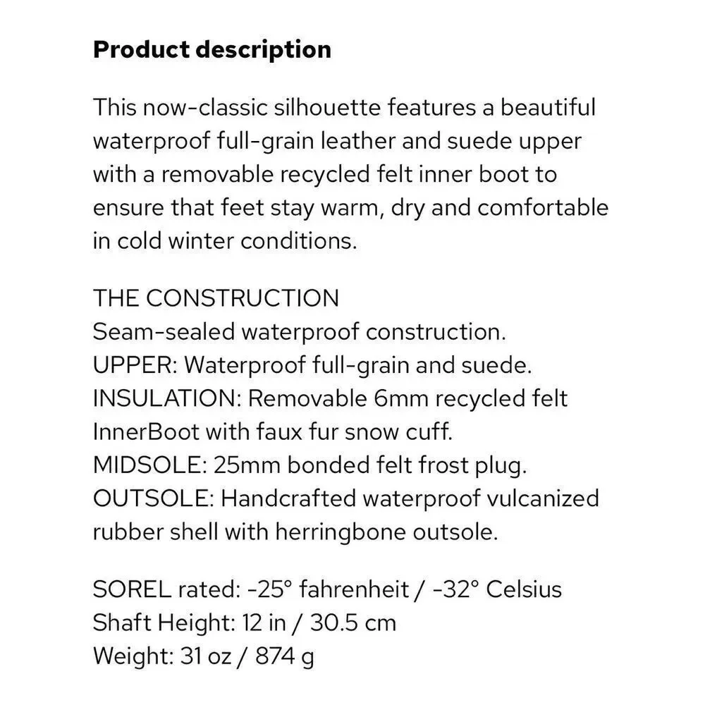SOREL Joan Of Artic Snow Boots Women's 6 Brown Faux Fur Waterproof Insulated